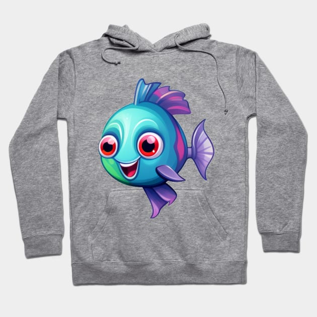 Cute cartoon fish Hoodie by AndreKENO